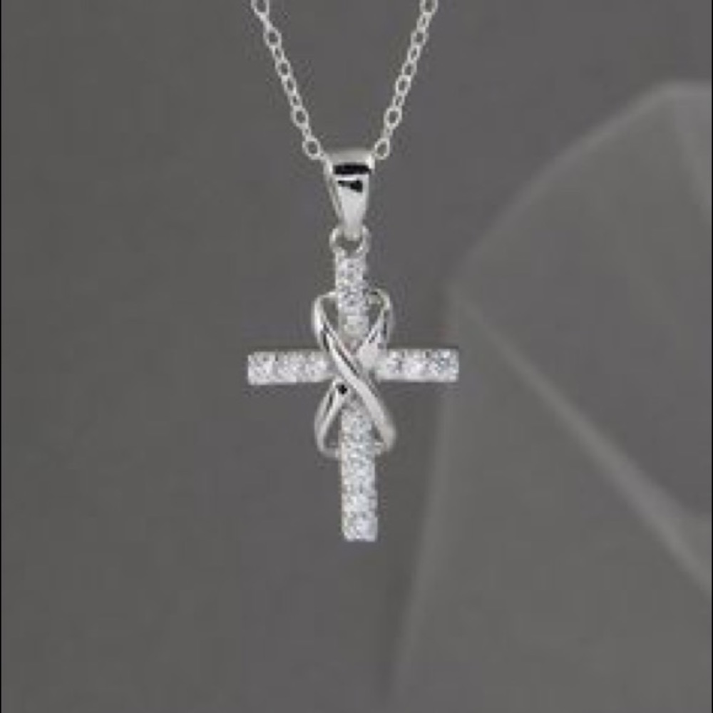 swarovski infinity cross necklace